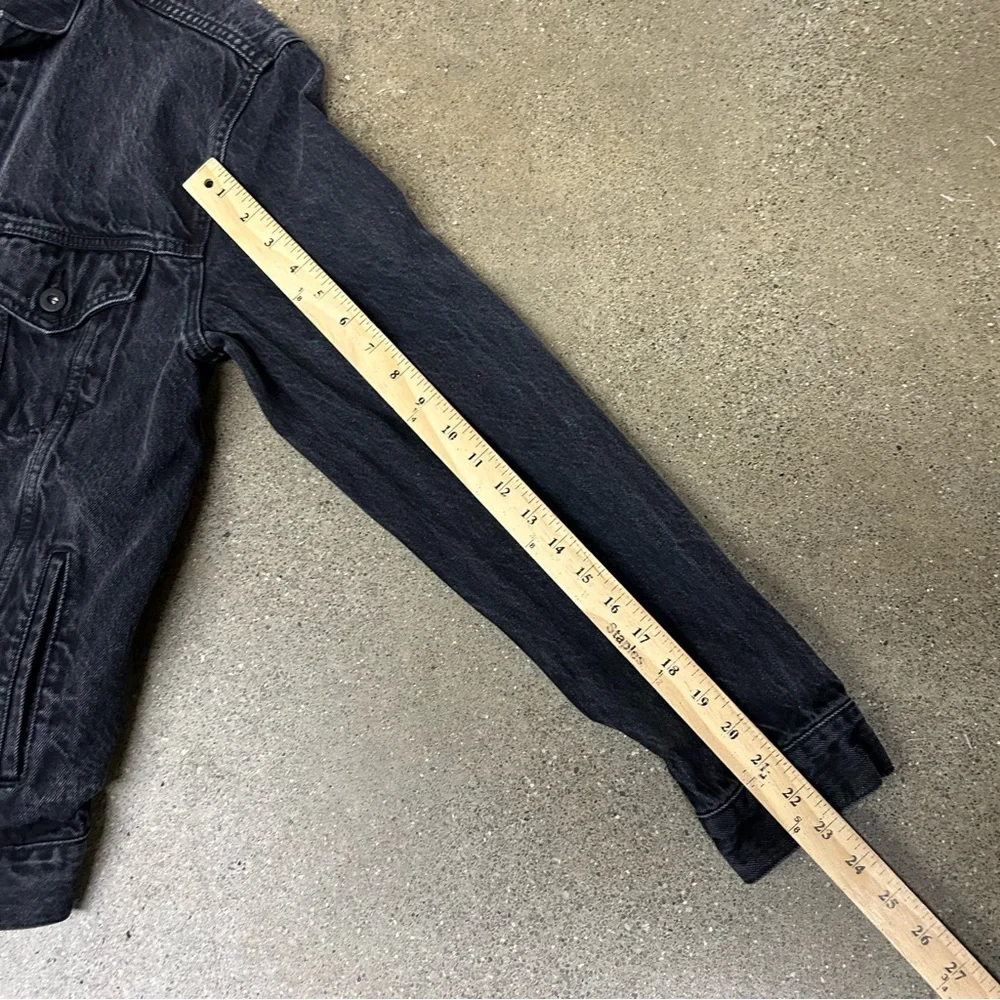 Vintage Levi's Denim Jacket Mens Large Black Y2K Type 3 Trucker Workwear Coat - Picture 10 of 11